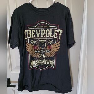 Mens XL GM Chevrolet Black Short Sleeve Shirt